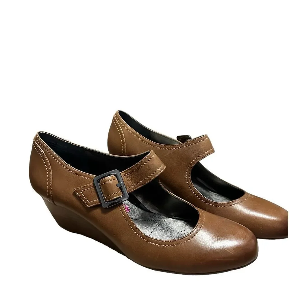 Ros Hommerson Havana Coffee burnished Lea wedge size 10SS new
